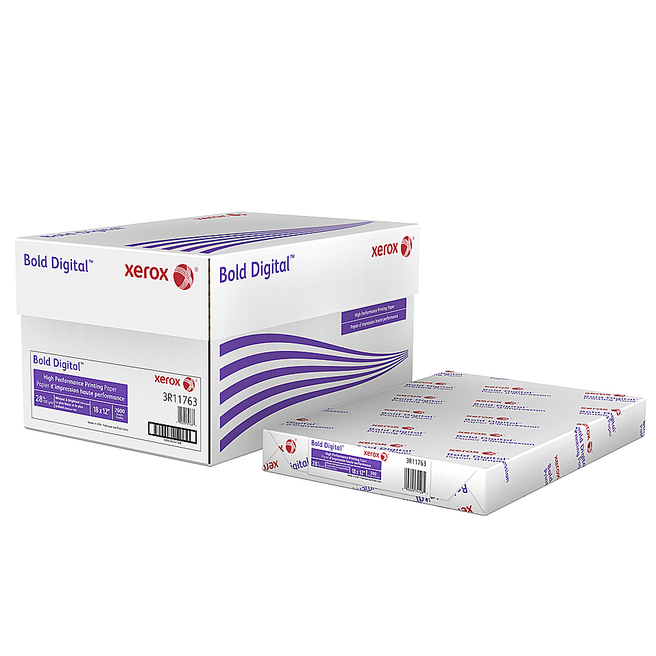 Xerox® Bold Digital™ Printing Paper Blue White 28 lb. Smooth Text 105 gsm 100 Brightness 12x18 in. 500 Sheets per Ream - Email or call for Bulk Orders!